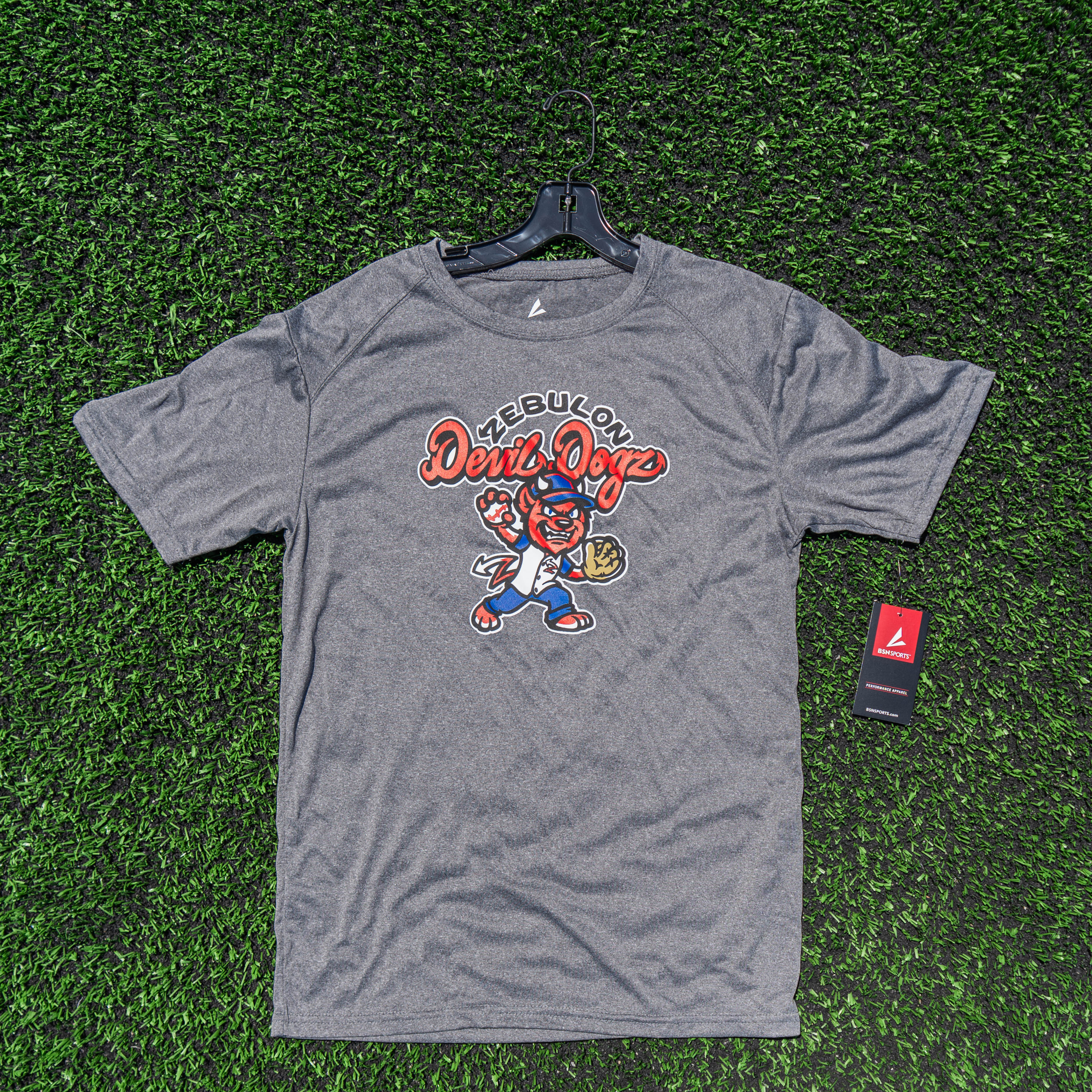 Zebulon Devil Dogz Adult Grey Performance Tee