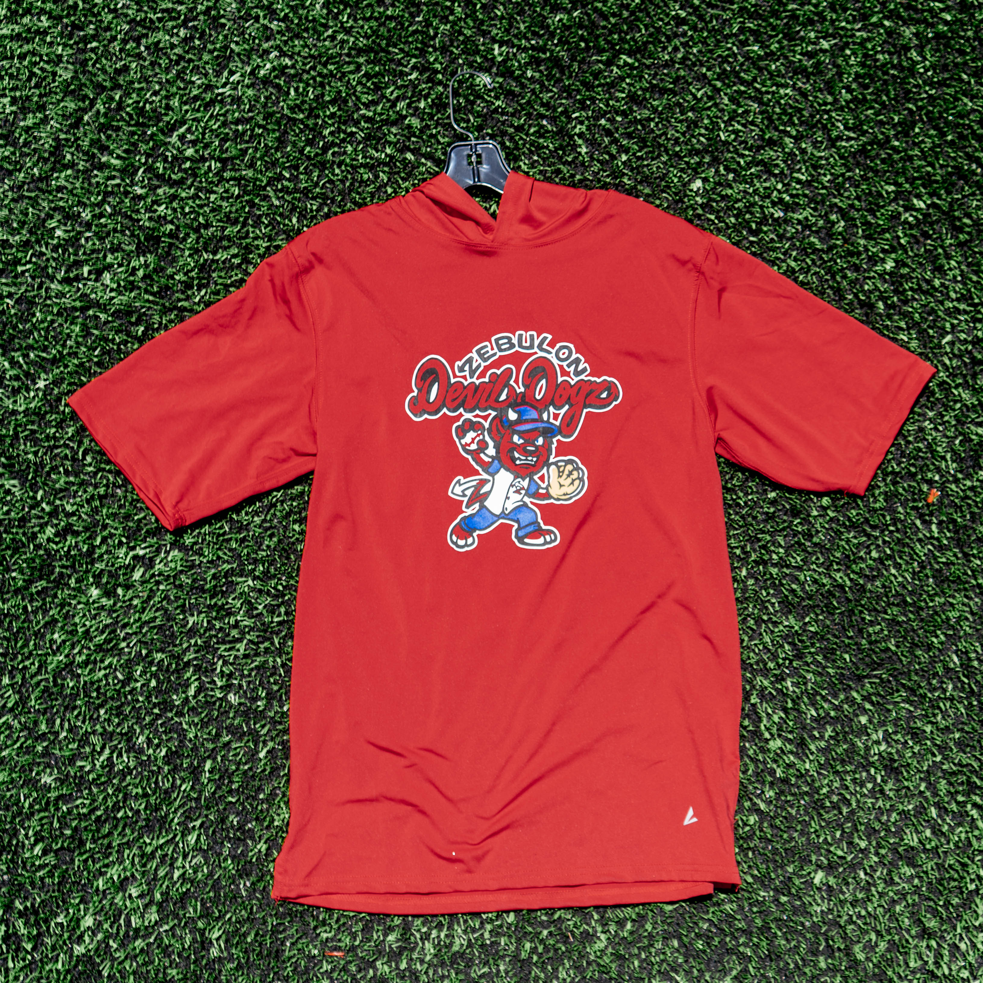 Zebulon Devil Dogz Red Short Sleeve Performance Hoodie