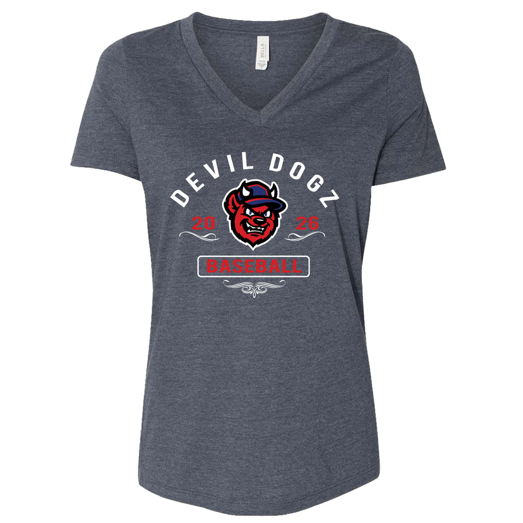 Zebulon Devil Dogz Women's Analog V-Neck