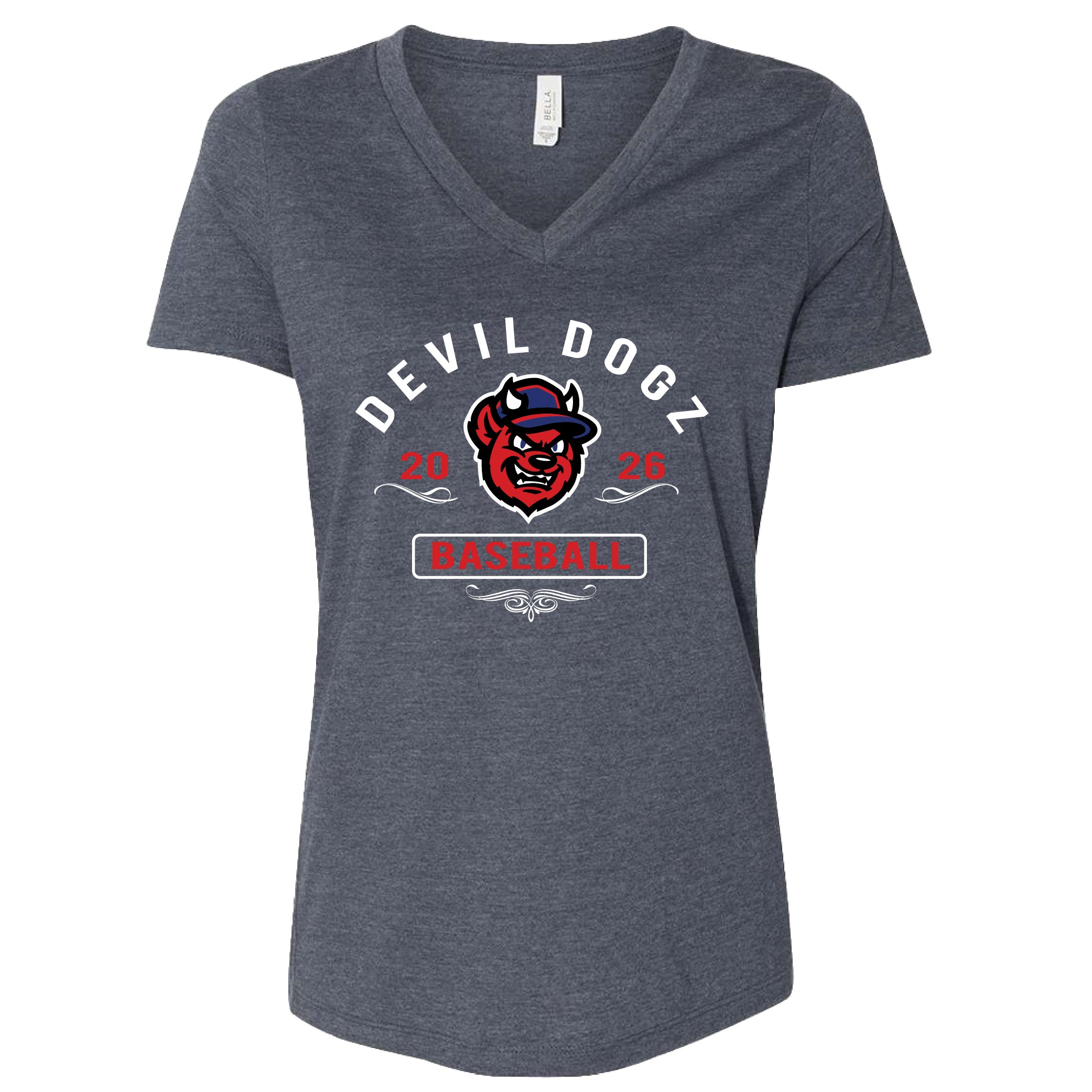 Zebulon Devil Dogz Women's Analog V-Neck