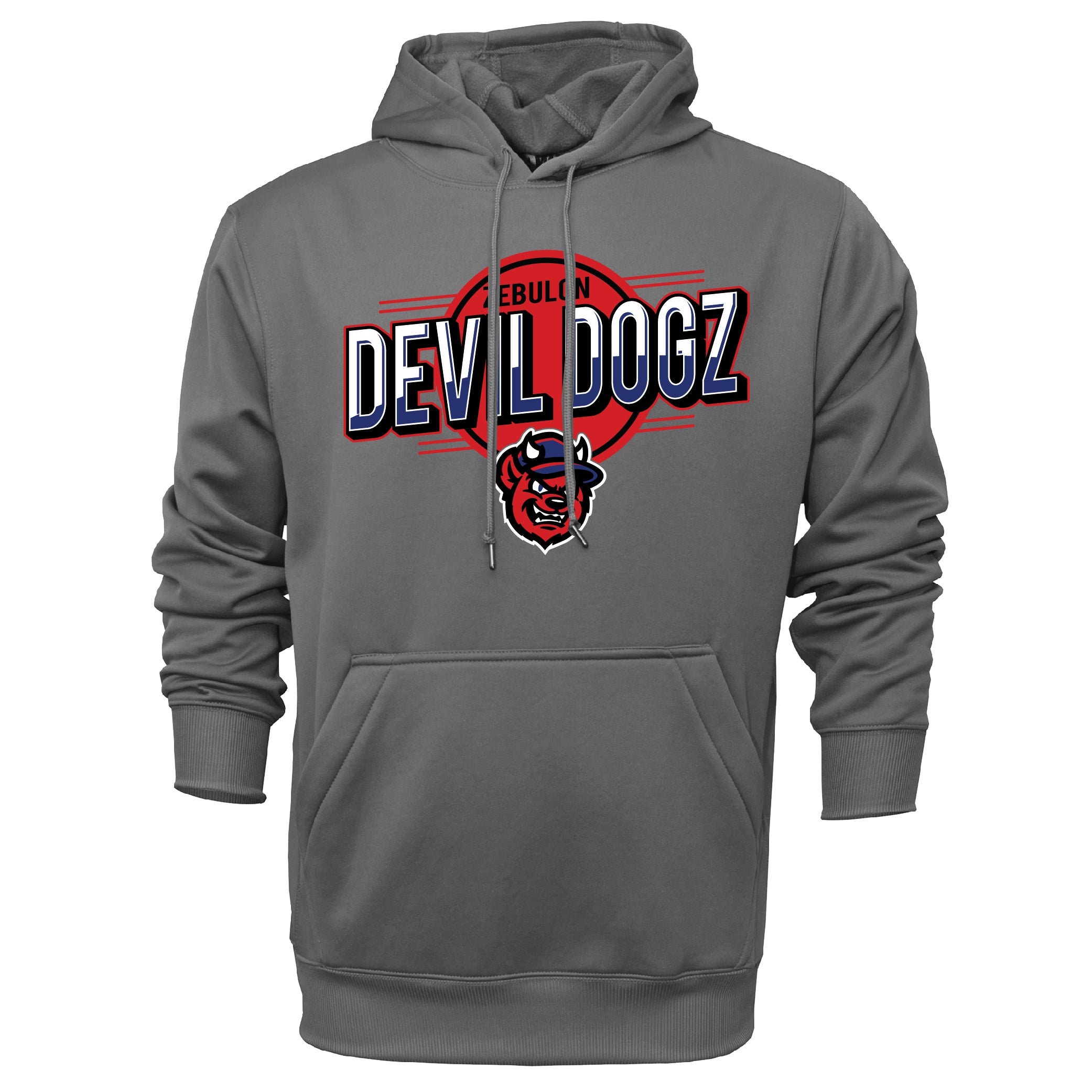 Zebulon Devil Dogz Adult Dark Grey Hoodie