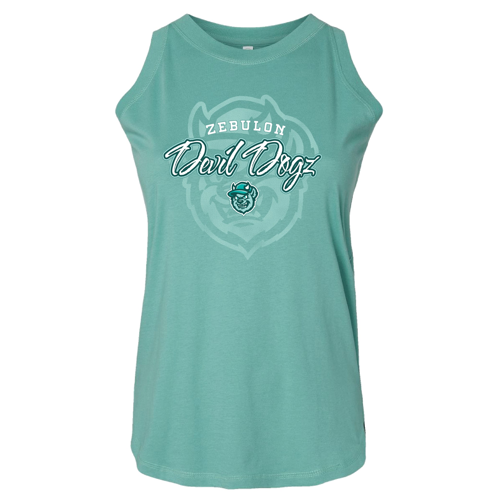 Zebulon Devil Dogz Women's Teal Tank Top
