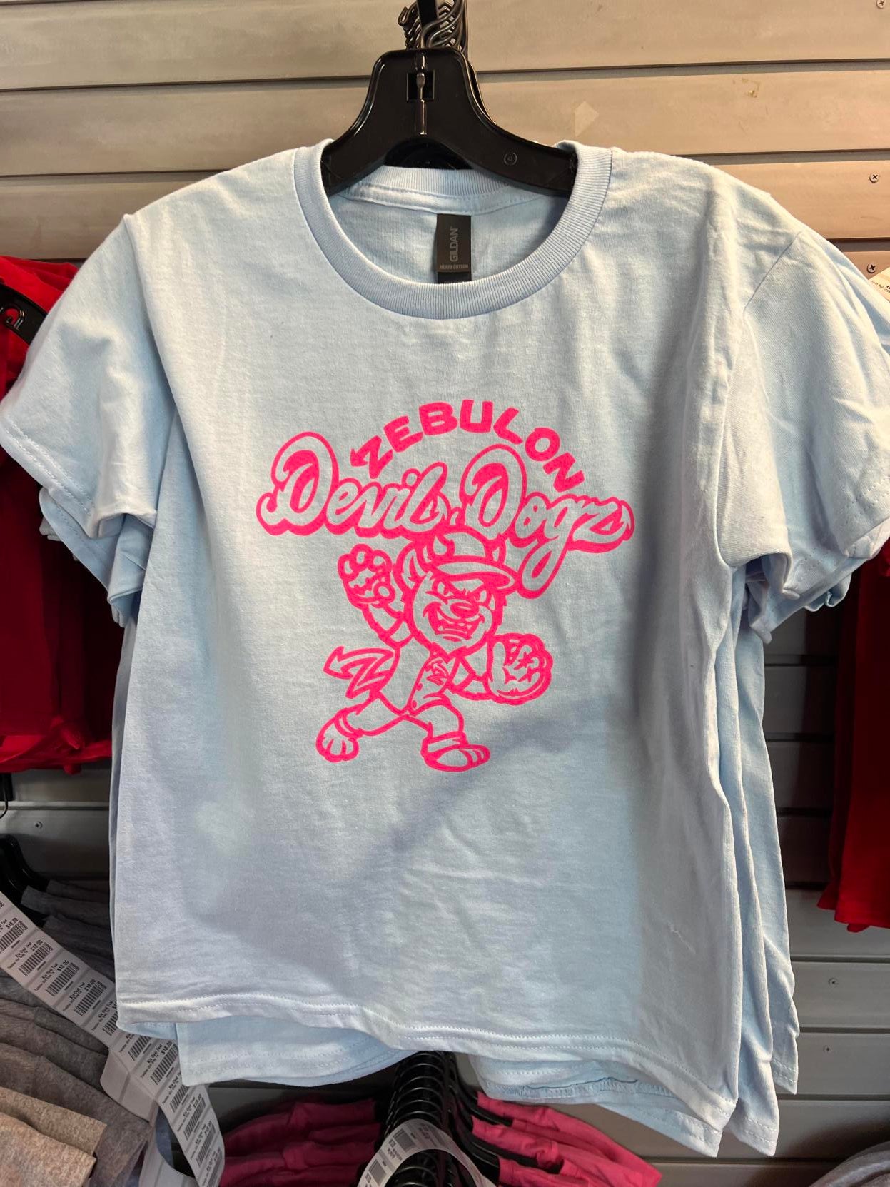Zebulon Devil Dogz Youth Light Blue Tee