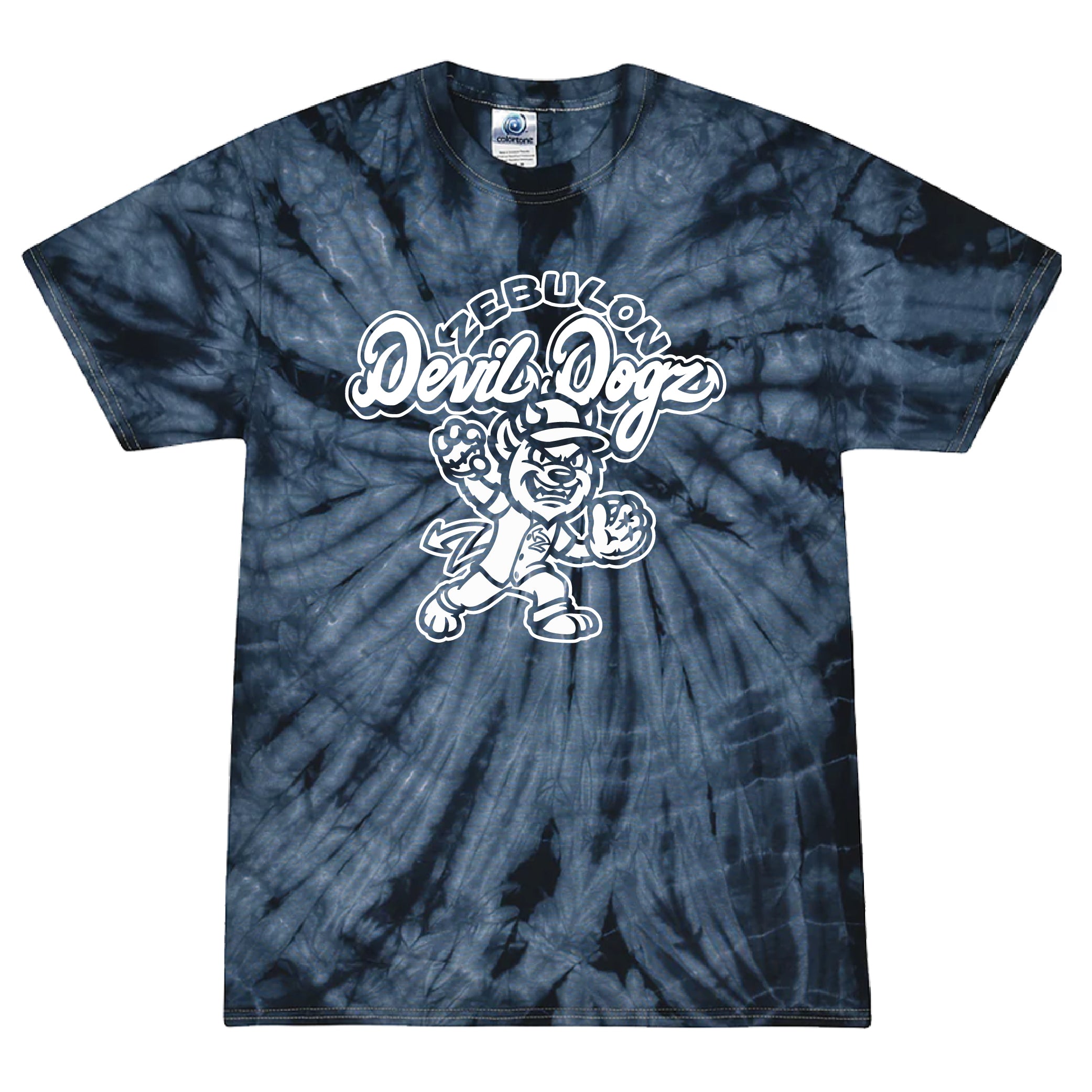 Zebulon Devil Dogz Youth Navy Tye Dye Tee
