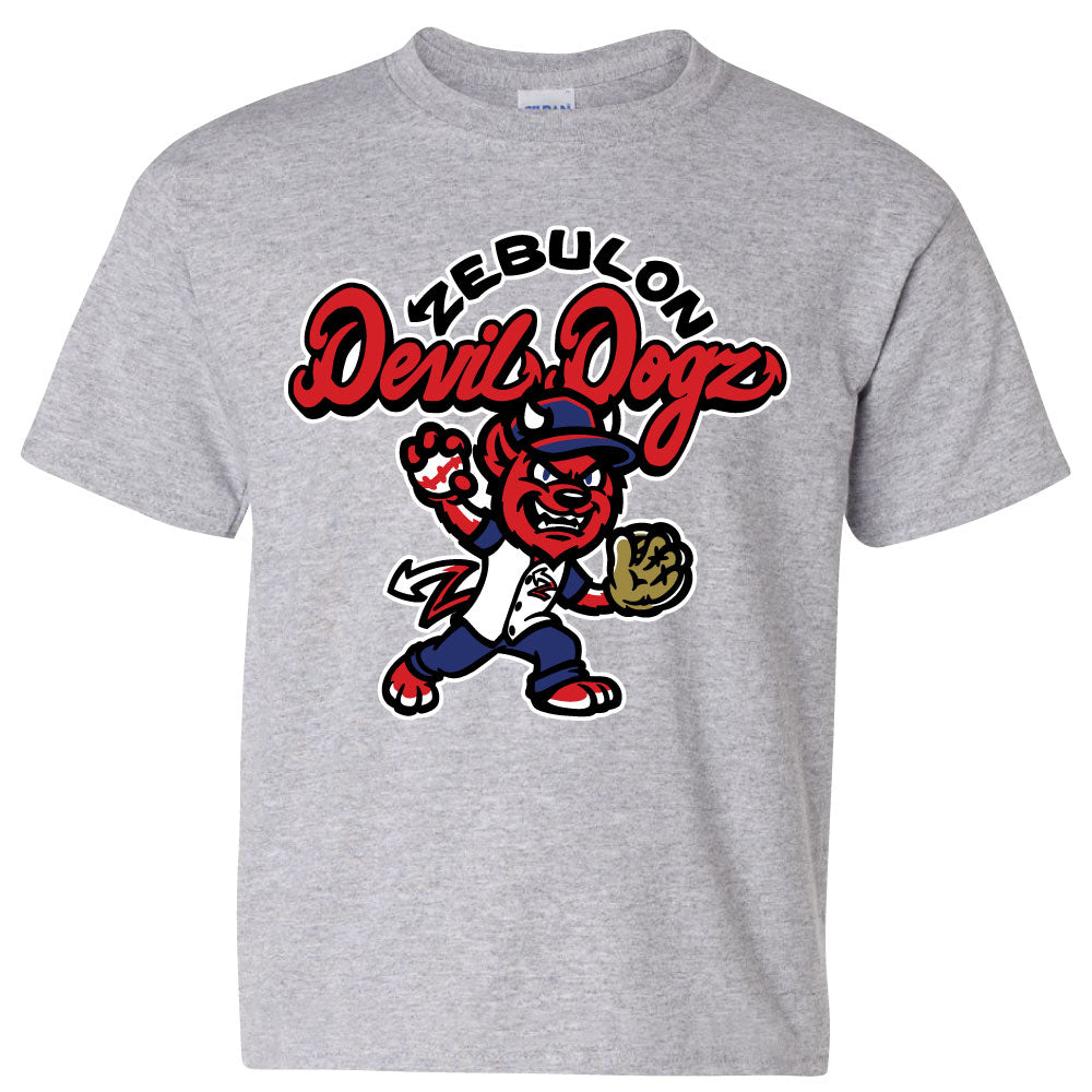 Zebulon Devil Dogz Youth Grey Arch Tee
