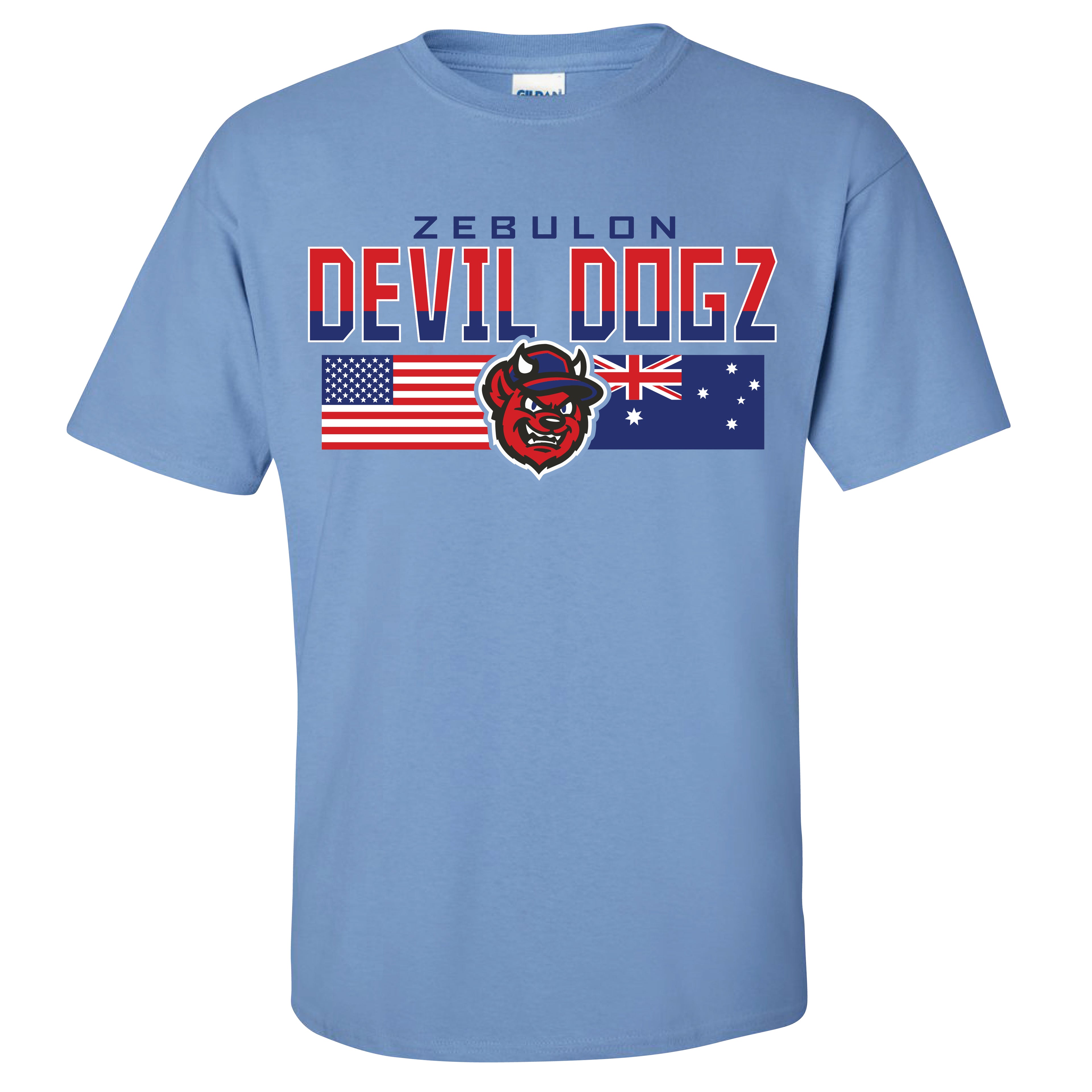 Zebulon Devil Dogz Adult Dual Flag Tee