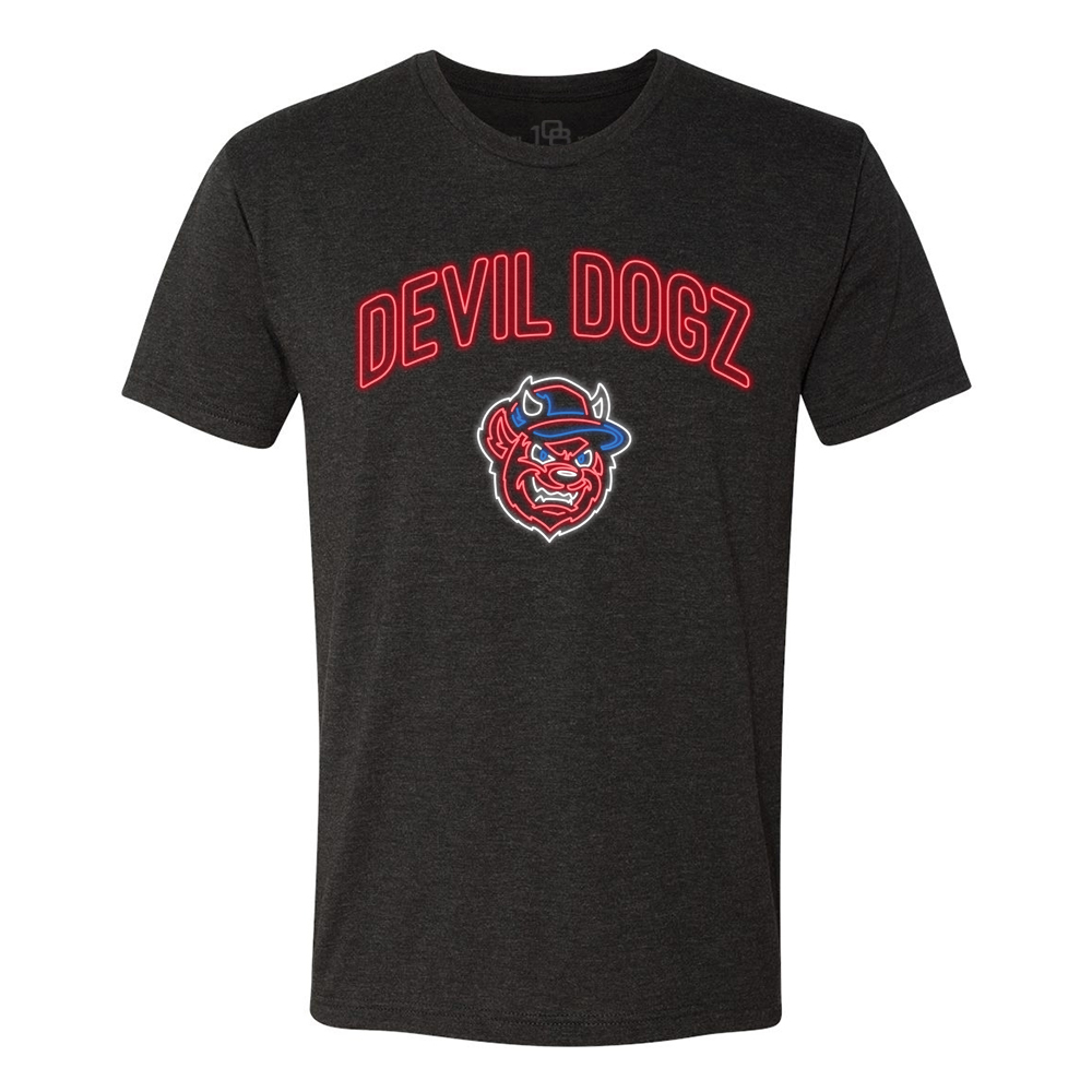 Zebulon Devil Dogz Adult Black and Neon Tee
