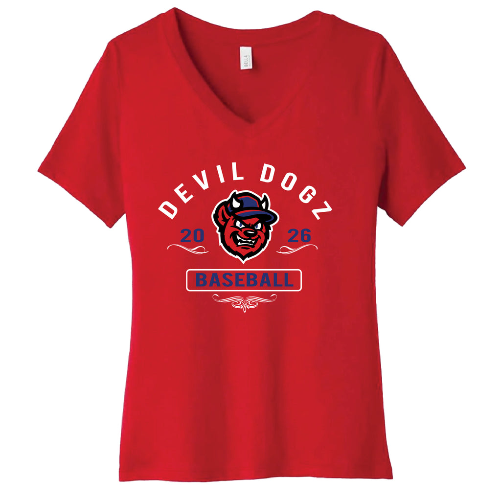 Zebulon Devil Dogz Women's Analog V-Neck