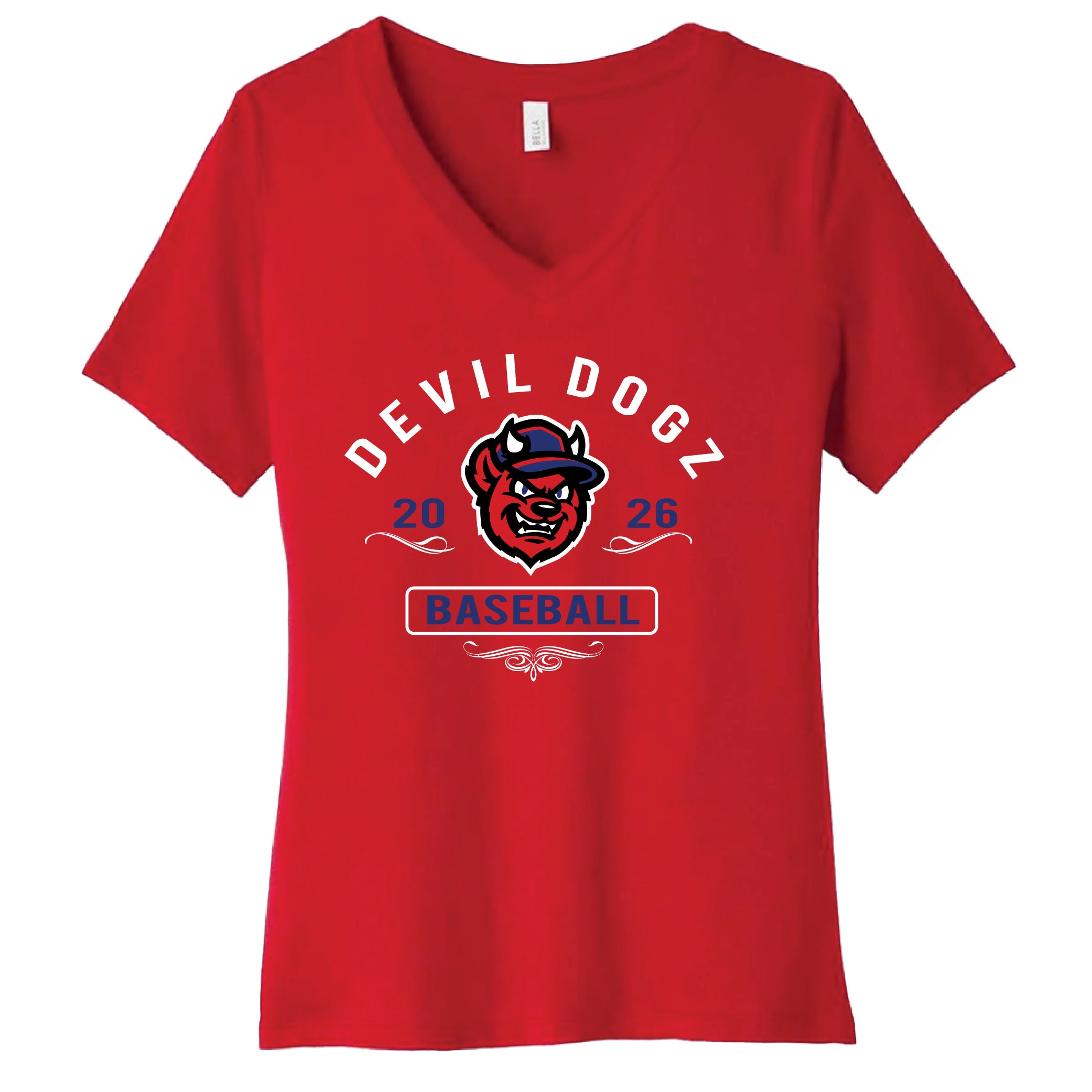 Zebulon Devil Dogz Women's Analog V-Neck